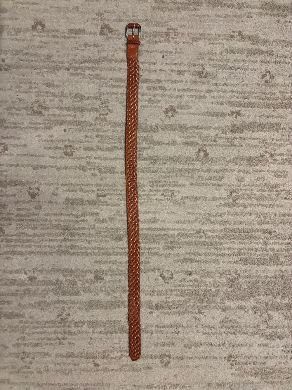 Barneys New York Woven Leather Belt in Tan Brown